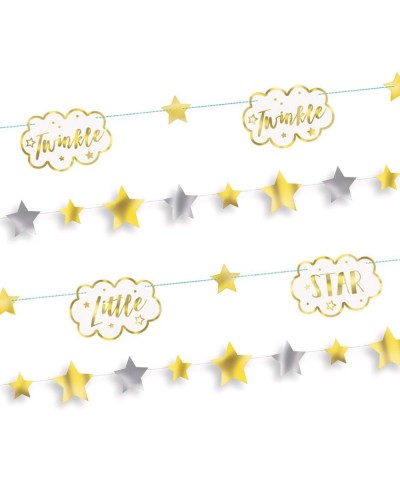 Twinkle Little Star Banner Garland & Metallic Silver and Gold Stars Garland Set - Banner Garland & Metallic Silver and Gold S...