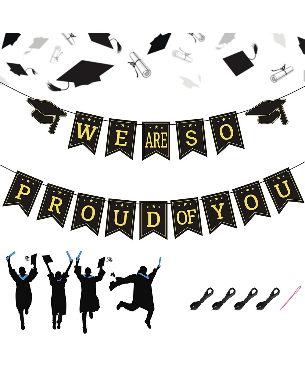 Graduation Bunting-WE are SO Proud of You Banner 2020 Congrats Grad Party Swallowtail Flag Decorations Supplies for College H...