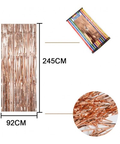 Metallic Foil Fringe-Backdrops-Rose Gold-6FTX8FT Tinsel Party/Window/Door Decorative Fringe Curtains(Pack of 2) (Rose Gold) -...