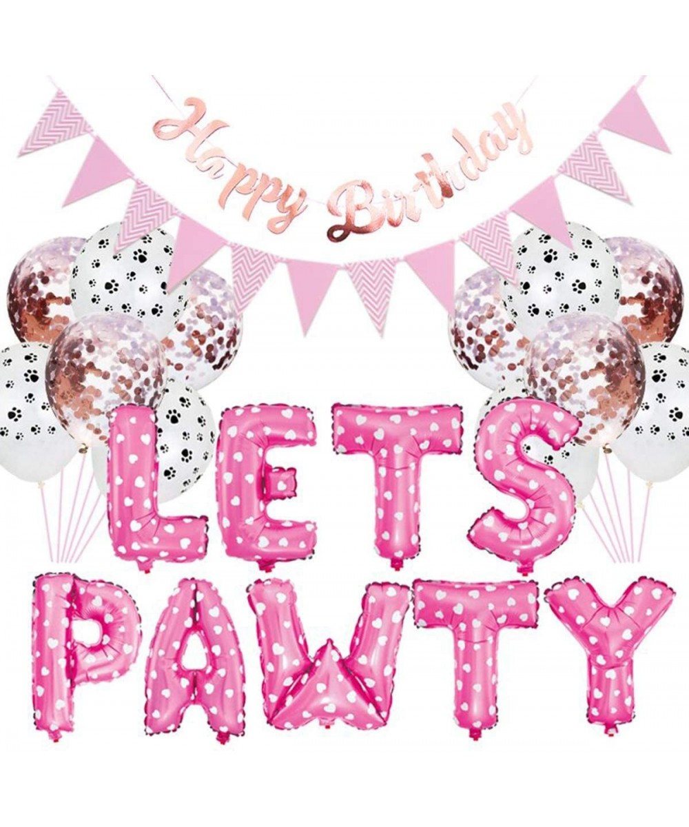 23pcs/set Pet Party Decoration Kit Dog Cat LETS PAWTY Balloons Birthday Banners Party Supplies - Pink - C418UZC7KYT $11.68 Ba...