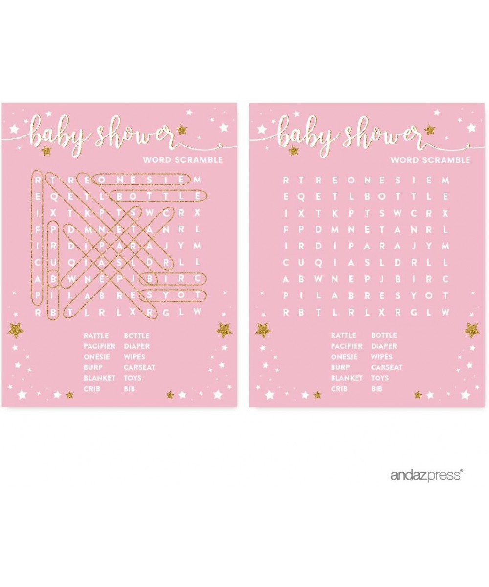 Twinkle Twinkle Little Star Pink Baby Shower Collection- Word Scramble Game Cards- 20-Pack- Games Activities and Decorations ...