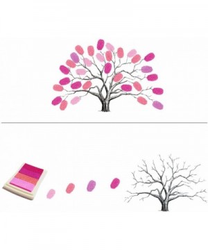 Canvas Fingerprints Tree-Fingerprint Family Tree-DIY Guest Signature Sign-in Book Canvas Fingerprints Tree Painting for Weddi...