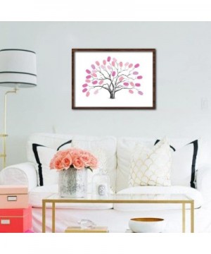 Canvas Fingerprints Tree-Fingerprint Family Tree-DIY Guest Signature Sign-in Book Canvas Fingerprints Tree Painting for Weddi...