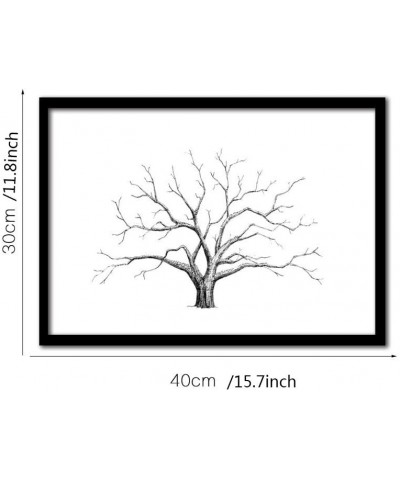 Canvas Fingerprints Tree-Fingerprint Family Tree-DIY Guest Signature Sign-in Book Canvas Fingerprints Tree Painting for Weddi...