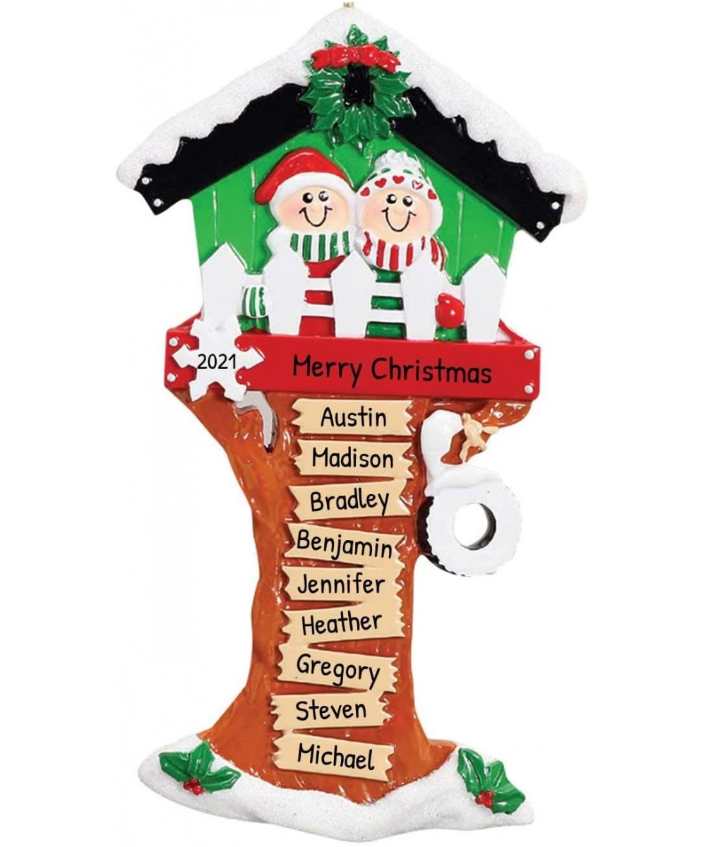 Personalized Christmas Tree House Grand-Children of 9 Ornament 2020 - Grand-Parent Wooden Play Granny Gift Grand-Mother Grand...