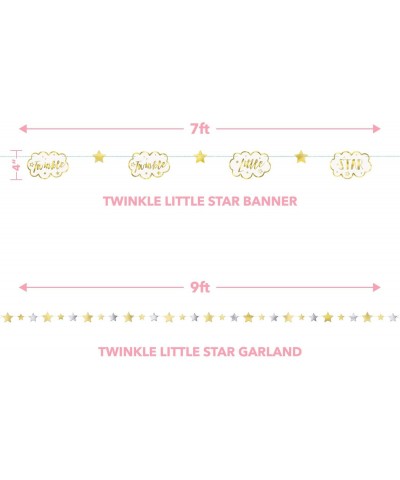 Twinkle Little Star Banner Garland & Metallic Silver and Gold Stars Garland Set - Banner Garland & Metallic Silver and Gold S...