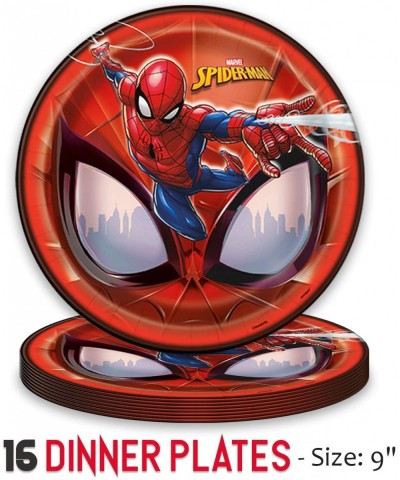 Spider-Man Party Supplies- Serves 16 - Plates- Napkins- Tablecloth- Cups- Balloons- Birthday Banner- Tattoos- Masks - Full Ta...