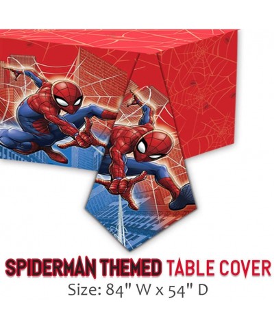 Spider-Man Party Supplies- Serves 16 - Plates- Napkins- Tablecloth- Cups- Balloons- Birthday Banner- Tattoos- Masks - Full Ta...