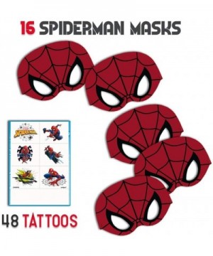 Spider-Man Party Supplies- Serves 16 - Plates- Napkins- Tablecloth- Cups- Balloons- Birthday Banner- Tattoos- Masks - Full Ta...