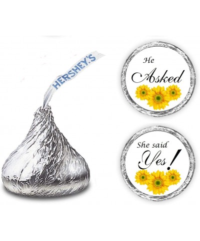 324 Sunflower He Asked She Said Yes! Hershey Kiss Wedding Stickers- Floral Chocolate Drops Labels Stickers for Weddings- Brid...