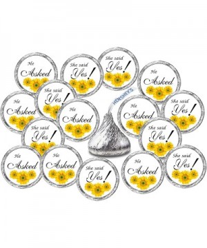 324 Sunflower He Asked She Said Yes! Hershey Kiss Wedding Stickers- Floral Chocolate Drops Labels Stickers for Weddings- Brid...