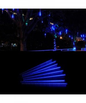 String Lights- LED Meteor 8 Tubes 20 cm Lighting for Home Xmas Wedding Party - Blue - CX1870L6A48 $11.29 Outdoor String Lights