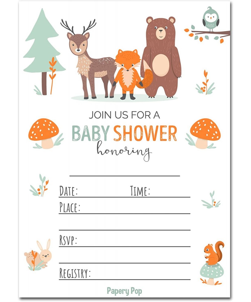 30 Baby Shower Invitations for Boy or Girl with Envelopes (30 Pack) - Gender Neutral - Fits Perfectly with Woodland Animals B...