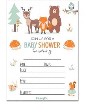 30 Baby Shower Invitations for Boy or Girl with Envelopes (30 Pack) - Gender Neutral - Fits Perfectly with Woodland Animals B...