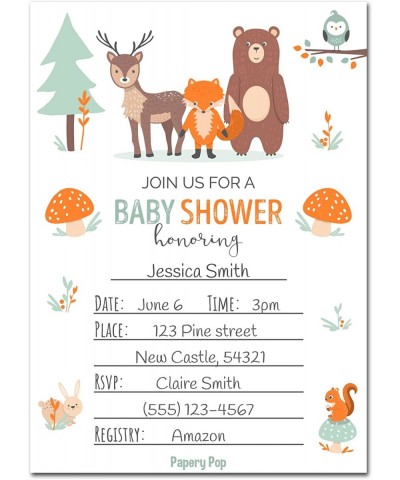 30 Baby Shower Invitations for Boy or Girl with Envelopes (30 Pack) - Gender Neutral - Fits Perfectly with Woodland Animals B...