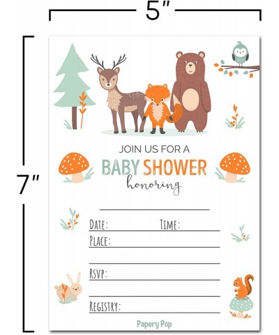 30 Baby Shower Invitations for Boy or Girl with Envelopes (30 Pack) - Gender Neutral - Fits Perfectly with Woodland Animals B...