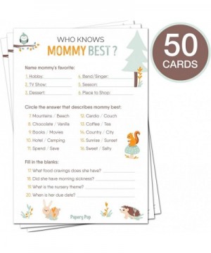 Baby Shower Games for Boys or Girls - Set of 5 Activities - (50 Cards Each- 250 Total) - Baby Shower Supplies - Woodland Anim...