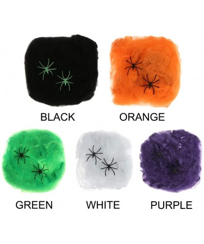 Scary Scene Decor Haunted House Party Supplies Decorative Props Cotton Spider Stretchy Cobweb Halloween Web(black) - Black - ...