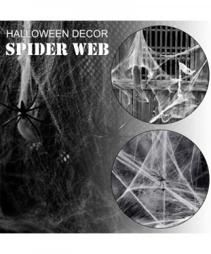 Scary Scene Decor Haunted House Party Supplies Decorative Props Cotton Spider Stretchy Cobweb Halloween Web(black) - Black - ...