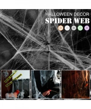 Scary Scene Decor Haunted House Party Supplies Decorative Props Cotton Spider Stretchy Cobweb Halloween Web(black) - Black - ...