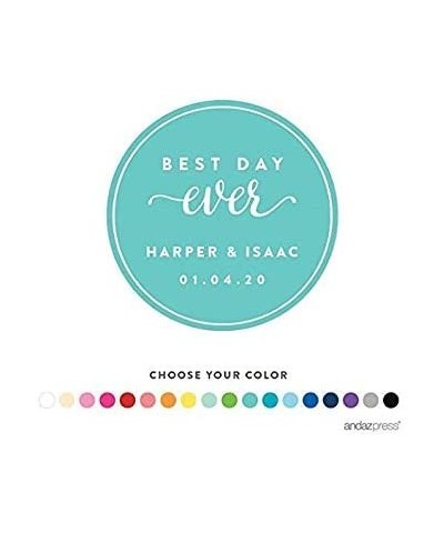 Personalized Circle Labels- Wedding- Best Day Ever- 40-Pack - Custom Made Any Name - Best Day Ever - Circle - C911WCNNMX7 $13...