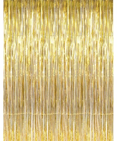 Gold Shimmer Door Curtains Metallic Tinsel Fringe Photo Booth Backdrop 3'x8' (1 pc) - Gold - CM12NSG2ZMO $6.05 Photobooth Props