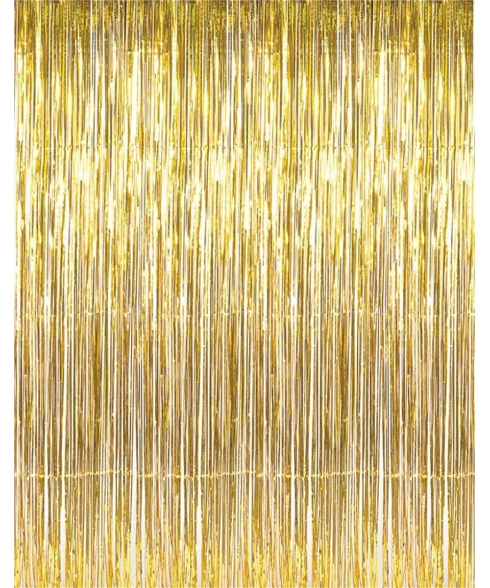 Gold Shimmer Door Curtains Metallic Tinsel Fringe Photo Booth Backdrop 3'x8' (1 pc) - Gold - CM12NSG2ZMO $6.05 Photobooth Props
