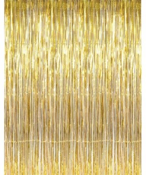 Gold Shimmer Door Curtains Metallic Tinsel Fringe Photo Booth Backdrop 3'x8' (1 pc) - Gold - CM12NSG2ZMO $6.05 Photobooth Props