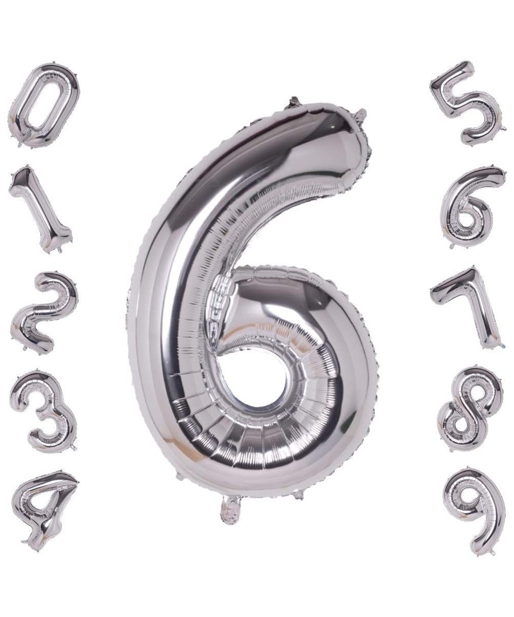 40 Inch Silver Jumbo Digital Number 6 Balloons Huge Giant Balloons Foil Mylar Balloons for Birthday - Silver 6 - C618QR7TC9C ...