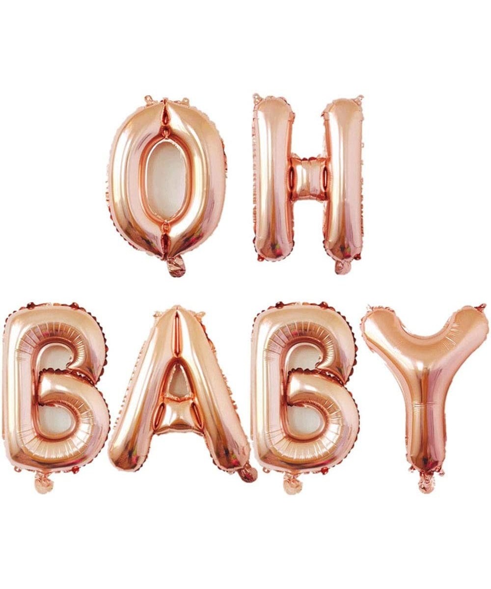 16inch OH BABY Balloons- Rose Gold Letter Foil Balloons for Baby First Birthday Baby Show 1st Party Supplies Decorations - CP...