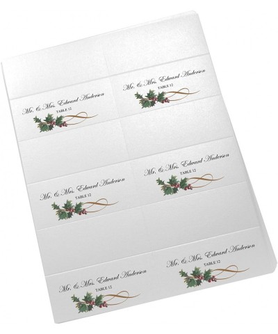 Christmas and Holiday Holly Swirl Printable Place Cards- Set of 150 (25 Sheets)- Laser & Inkjet Printers - Perfect for Weddin...