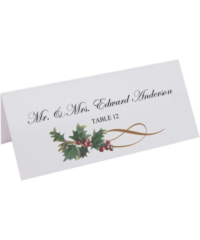 Christmas and Holiday Holly Swirl Printable Place Cards- Set of 150 (25 Sheets)- Laser & Inkjet Printers - Perfect for Weddin...