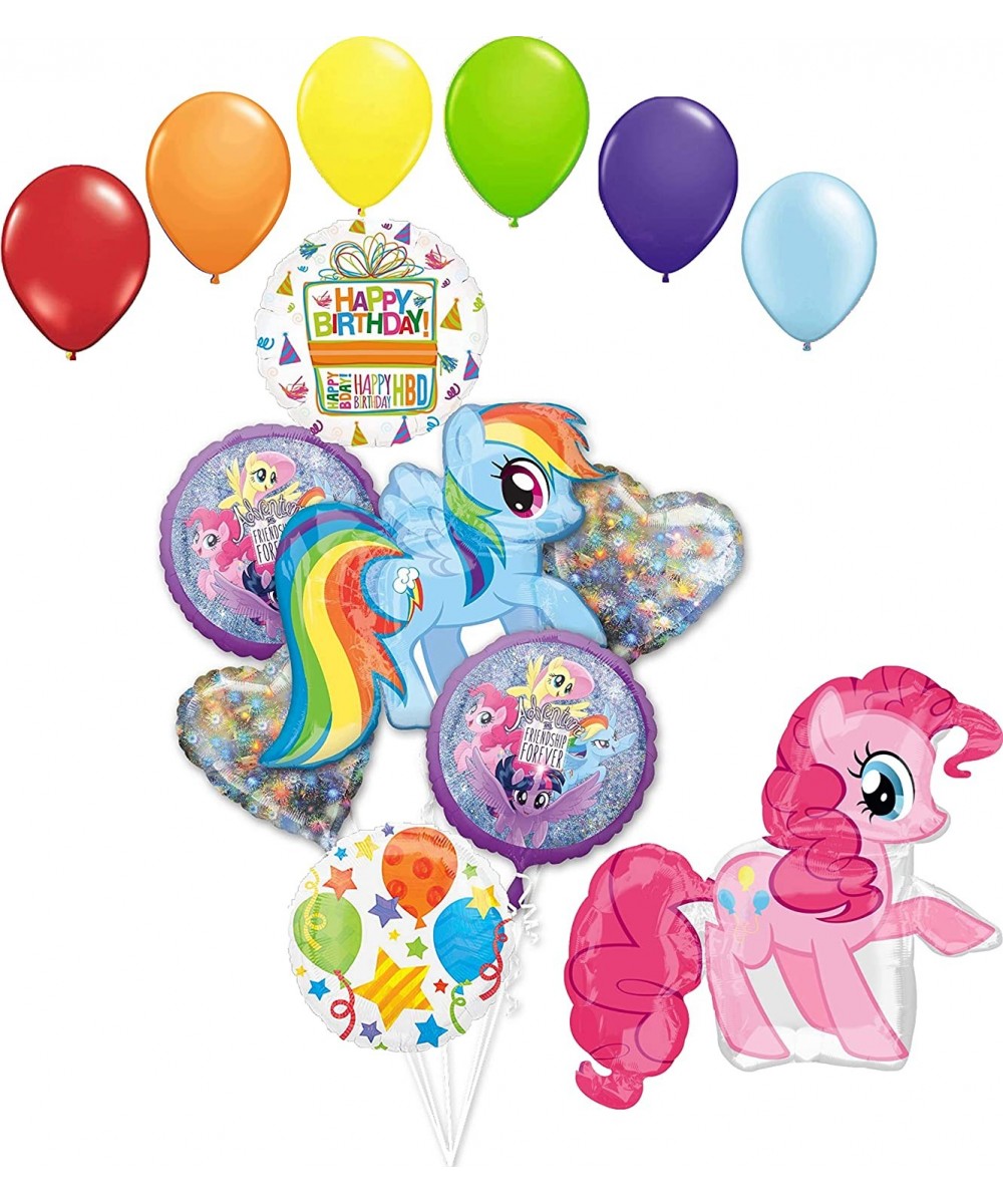 My Little Pony Birthday Party Supplies Pinkie Pie and Rainbow Dash Adventure and Friendship Forever Balloon Bouquet Decoratio...
