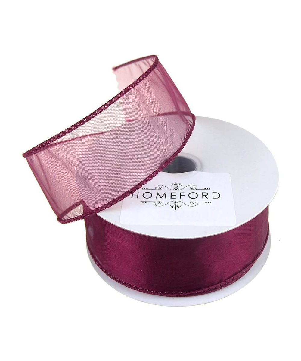 Sheer Organza Wired Edge Ribbon- 10 Yards (1-1/2-Inch- Wine) - Wine - CE1833NIED3 $4.86 Bows & Ribbons