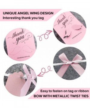 Thank You Favors in Bulk- Angel Keychains Favor + Bows + Angel Wing Thank You Tags- Guest Return Favors for Baby Girl Baby Sh...