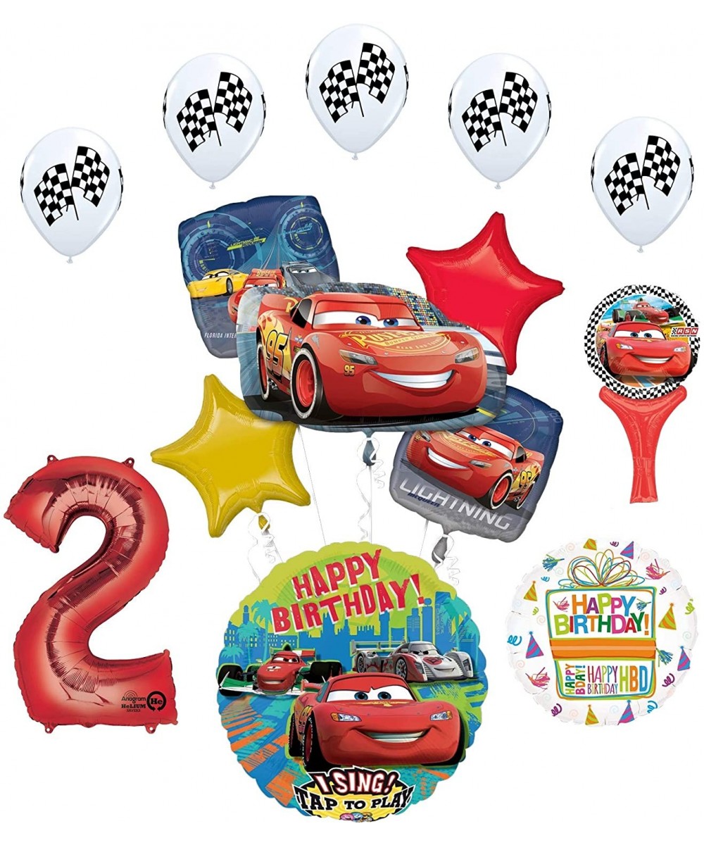 Cars Lightning McQueen 2nd Birthday Party Supplies Sing A Tune Balloon Bouquet Decorations - CP18YYDC9CL $14.08 Balloons