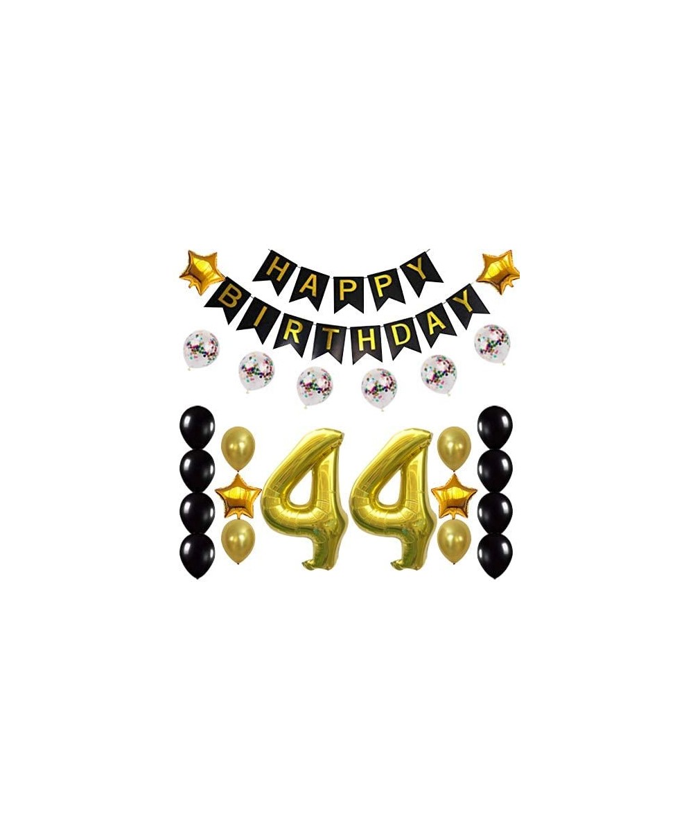 44th Birthday Decorations Party Supplies Happy 44th Birthday Confetti Balloons Banner and 44 Number Sets for 44 Years Old Par...