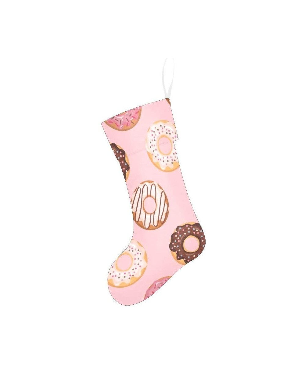 Glazed Donuts Pink Colors Christmas Stocking for Family Xmas Party Decoration Gift 17.52 x 7.87 Inch - Multi3 - CR19H2QCLT7 $...