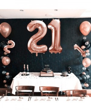 42 Inch Rose Gold 21 Number Balloons for 21th Birthday Party Decorations-Jumbo Foil Helium Balloons for 21th Anniversary Part...