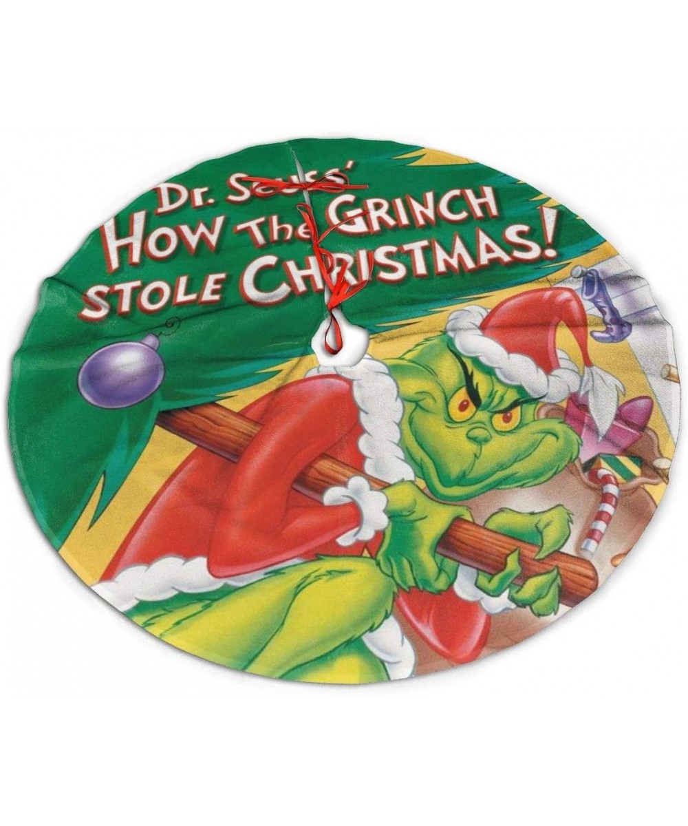 Customgogo 30" Christmas Tree Skirt- The Grinch Stole Christmas Xmas Tree Skirts Soft Carpet for Party Holiday Xmas Ornaments...