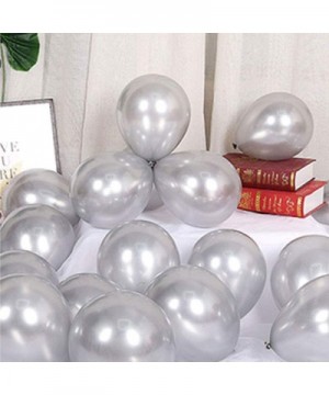 5 Inch Silver Metallic Chrome Balloons Latex Helium Party Balloon-Pack of 100 - 5 Inch-metallic Silver - CG1906TDRR8 $12.85 B...