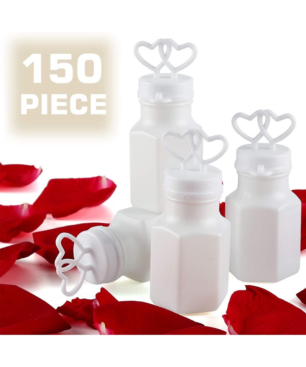 150 pack Mini White Double Heart Bubble Bottle (pre-filled) - Party Favor for Wedding- Anniversary- Engagement- Bridal- Celeb...