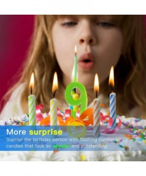 Multicolor Flashing Number Candle Set- Color Changing LED Birthday Cake Topper with 4 Wax Candles (Number 8) - 8 - CA188TUKOR...