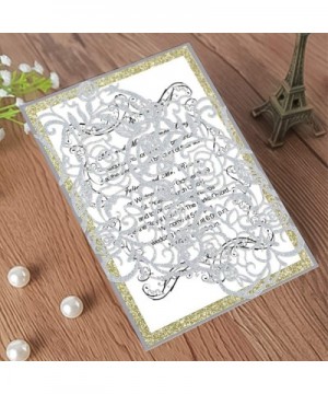 25 PCs Laser Cut Wedding Invitations with envelopes Hollow Rose Invitations Cards for Wedding Bridal Shower Quinceañera Engag...