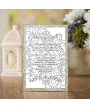 25 PCs Laser Cut Wedding Invitations with envelopes Hollow Rose Invitations Cards for Wedding Bridal Shower Quinceañera Engag...