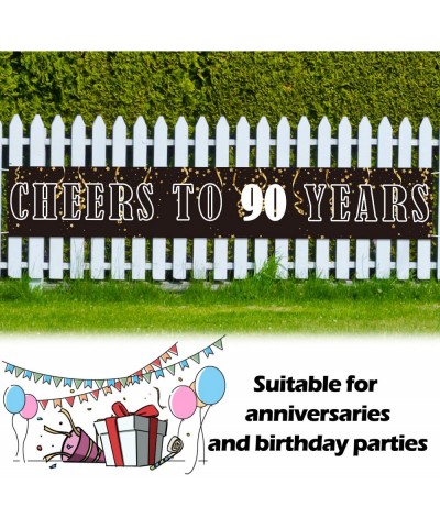 9.8 x 1.6 ft Large Sign Birthday Or Wedding Anniversary Decor - Cheers to 90 Years Banner - 90 - CZ18A2K9GGT $7.20 Banners
