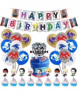 Beyblade Birthday Party Supplies Pack Includes Beyblade Banner Cake Topper 24 Cupcake Toppers 20 Balloons for Beyblade party ...