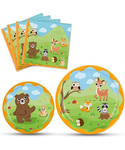 Woodland Creatures Theme Party Plates and Napkins - Forest Animal Party Tableware Set Kids Birthday Baby Shower Party Supplie...
