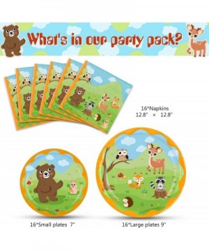 Woodland Creatures Theme Party Plates and Napkins - Forest Animal Party Tableware Set Kids Birthday Baby Shower Party Supplie...