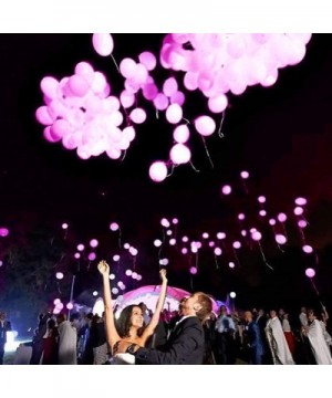 50 pack pink LED light up round balloons. Premium latex. Lights 12-24 hours. Glow in the dark. Great supplies decorations for...